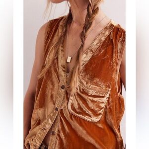 We The Free Velvet Brown Sleeveless Top